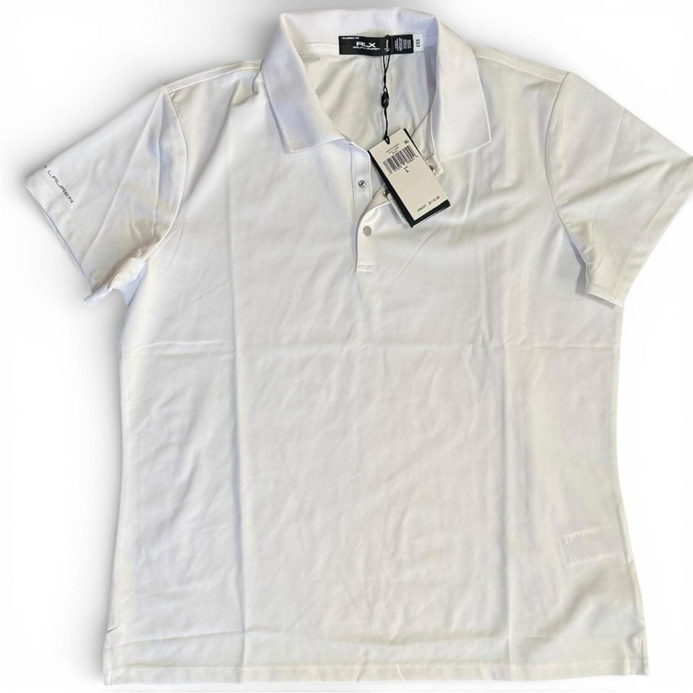 NWT RLX Ralph Lauren Womens Performance Polo Golf Shirt Classic Fit White L